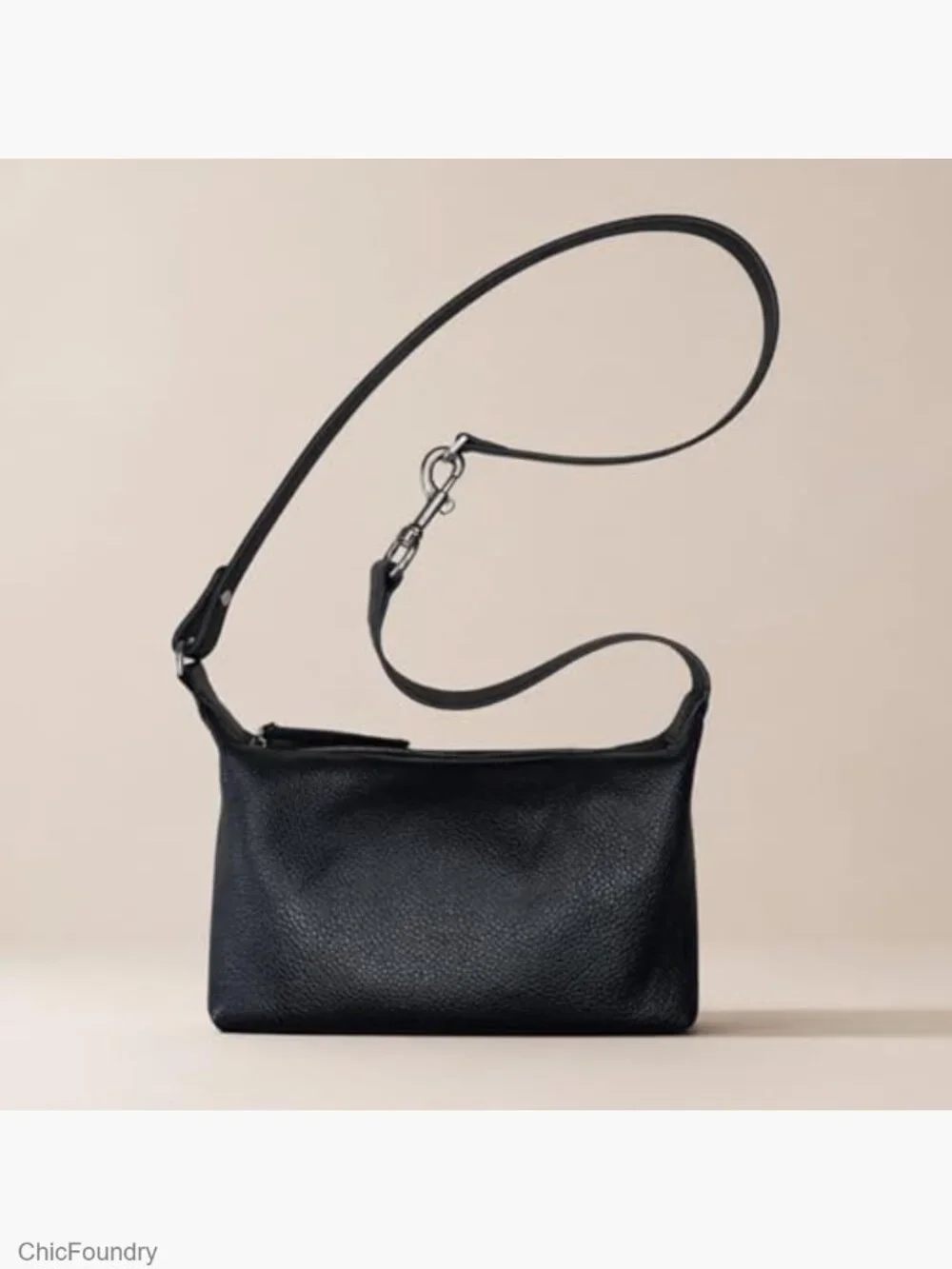 Genuine Leather Minimalist Hobo Crossbody Bag